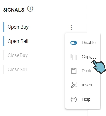 copy and paste a trading signal