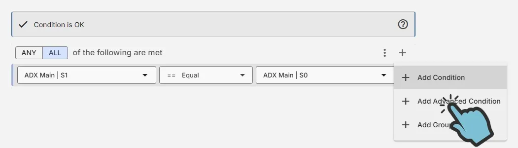 add advanced condition