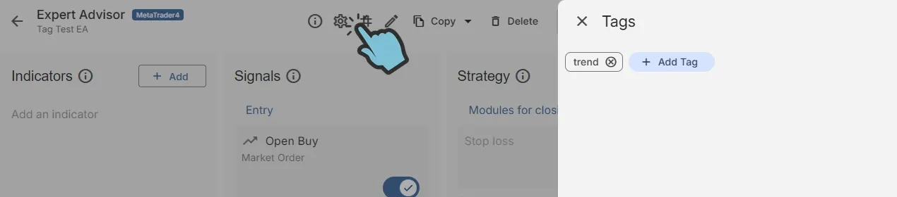 Add tags to your expert advisor