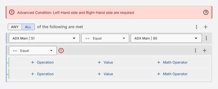 add advanced condition