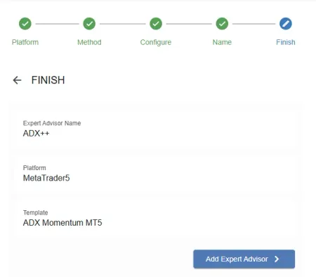 Finish creating EA