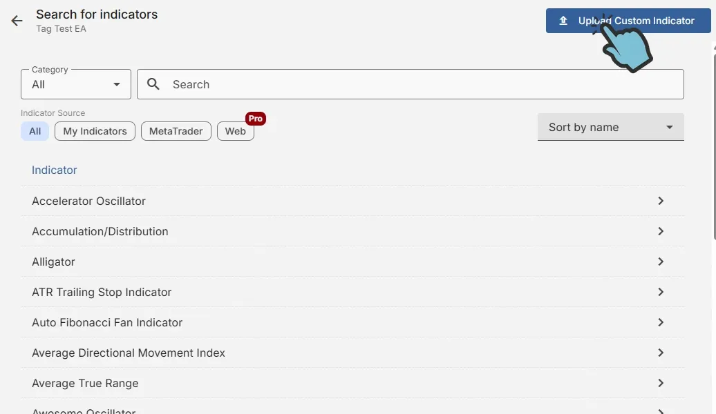 upload your custom indicator